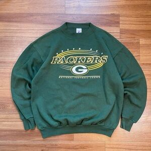 Vintage Logo 7 size Medium Green Bay Packers Crewneck Sweatshirt